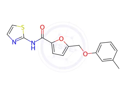 Chemical structure of N-(Thiazol-2-yl)-5-((m-tolyloxy)methyl)furan-2-carboxamide