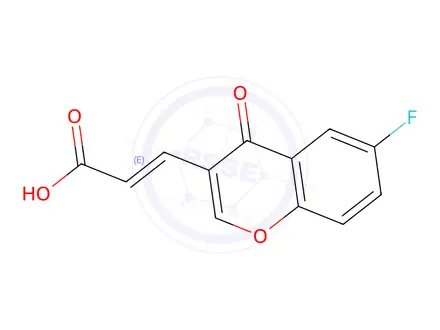 Chemical structure of (2E)-3-(6-Fluoro-4-oxo-4H-chromen-3-yl)acrylic Acid
