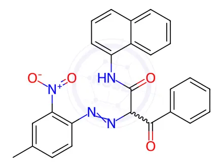 Chemical structure of N-(1-naphthyl)-2-[(2-nitro-p-tolyl)azo]-3-oxo-3-phenylpropionamide