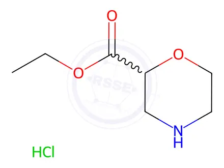 Chemical structure of Ethyl 2-Morpholinecarboxylate Hydrochloride