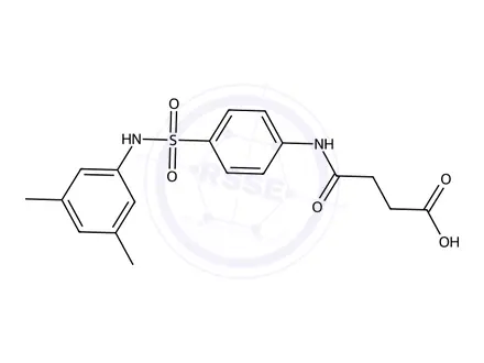 Chemical structure of 4-((4-(N-(3,5-dimethylphenyl)sulfamoyl)phenyl)amino)-4-oxobutanoic acid