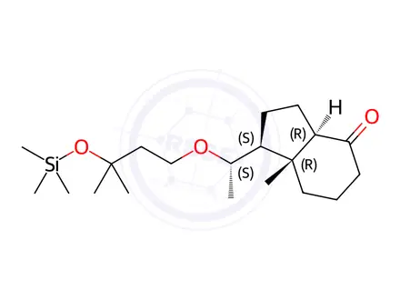 Chemical structure of (1S,3aR,7aR)-Octahydro-7a-Methyl-1-((1S)-1-(3-Methyl-3-((triMethylsilyl)oxy)butoxy)ethyl)-4H-Inden-4-one