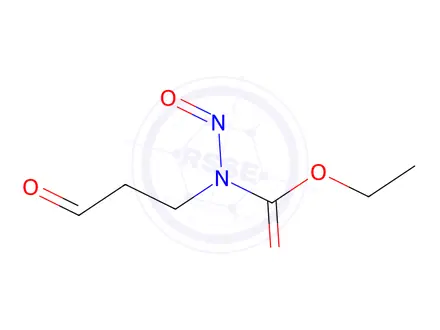 Chemical structure of ethyl N-nitroso-N-(3-oxopropyl)carbamate