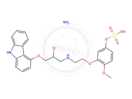 Chemical structure of 5'-Hydroxyphenyl carvedilol sulfate ammonium salt
