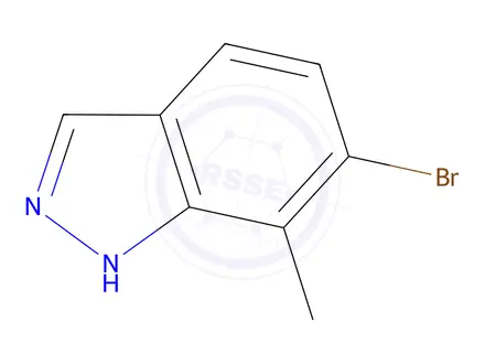 Chemical structure of 6-Bromo-7-methyl-1H-indazole