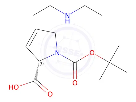 Chemical structure of Diethylamine (S)-1-(tert-butoxycarbonyl)-2,5-dihydro-1H-pyrrole-2-carboxylate