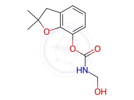 Chemical structure of Carbamic acid, N-(hydroxymethyl)-, 2,3-dihydro-2,2-dimethyl-7-benzofuranyl ester