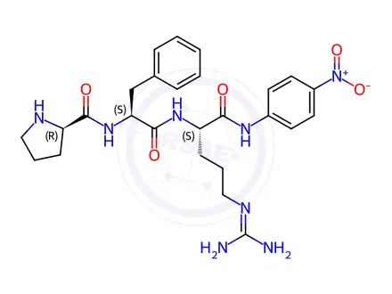 Chemical structure of (R)-N-((S)-1-(((S)-5-Guanidino-1-((4-nitrophenyl)amino)-1-oxopentan-2-yl)amino)-1-oxo-3-phenylpropan-2-yl)pyrrolidine-2-carboxamide Dihydrochloride