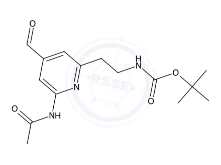 Chemical structure of tert-Butyl (2-(6-acetamido-4-formylpyridin-2-yl)ethyl)carbamate