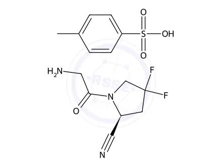 Chemical structure of (S)-4,4-Difluoro-1-glycylpyrrolidine-2-carbonitrile 4-methylbenzenesulfonate
