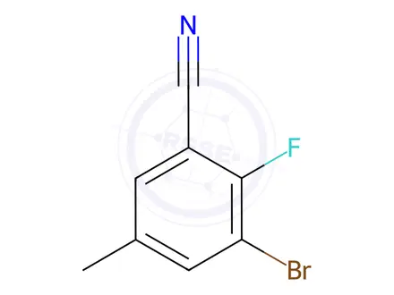 Chemical structure of 3-Bromo-2-fluoro-5-methylbenzonitrile