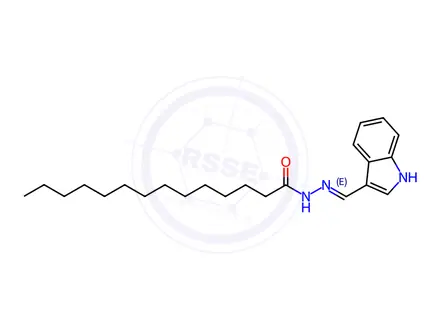 Chemical structure of N'-((1H-Indol-3-yl)methylene)tetradecanehydrazide