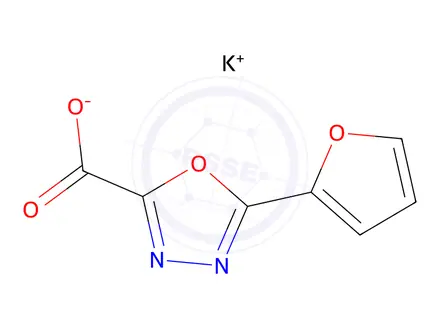 Chemical structure of potassium 5-(furan-2-yl)-1,3,4-oxadiazole-2-carboxylate