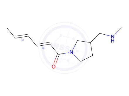 Chemical structure of 1-(3-((Methylamino)methyl)pyrrolidin-1-yl)hexa-2,4-dien-1-one