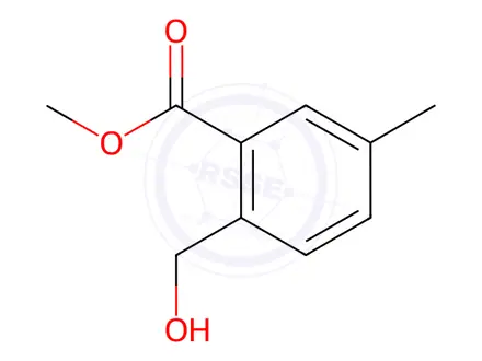 Chemical structure of Benzoic acid, 2-(hydroxymethyl)-5-methyl-, methyl ester