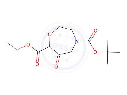 Chemical structure of 4-tert-Butyl 7-Ethyl 6-oxo-1,4-oxazepane-4,7-dicarboxylate