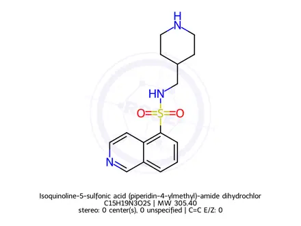 Chemical structure of N-(Piperidin-4-ylmethyl)isoquinoline-5-sulfonamide