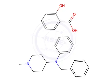 Chemical structure of salicylic acid, compound with N-\benzyl-1-methyl-N-phenylpiperidin-4-amine