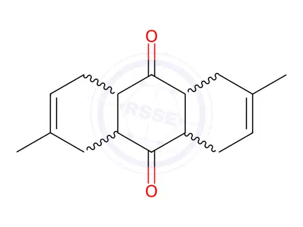 Chemical structure of 2,6-dimethyl-1,4,4a,5,8,8a,9a,10a-octahydroanthracene-9,10-dione