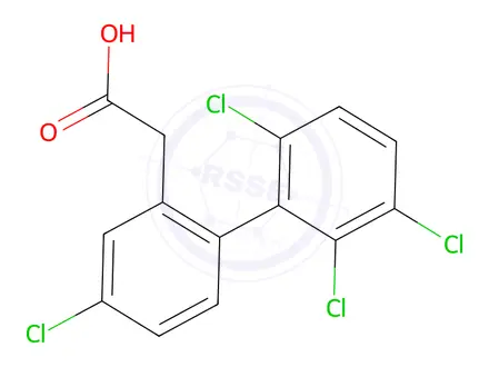 Chemical structure of 2-(2',3',4,6'-Tetrachloro-[1,1'-biphenyl]-2-yl)acetic acid