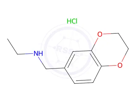Chemical structure of N-((2,3-Dihydrobenzo[b][1,4]dioxin-6-yl)methyl)ethanamine hydrochloride