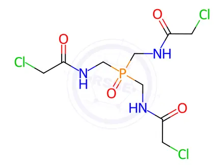 Chemical structure of N,N',N''-[phosphoryltris(methylene)]tris[2-chloroacetamide]