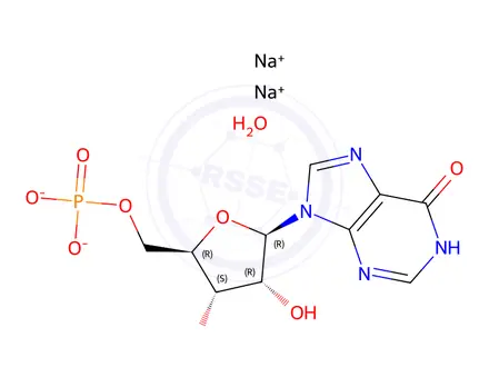 Chemical structure of Inosine 5'-monophosphate diSodium salt hydrate
