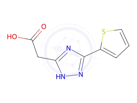Chemical structure of 2-(3-(thiophen-2-yl)-1h-1,2,4-triazol-5-yl)acetic acid