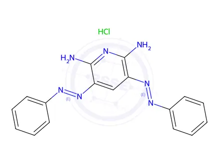 Chemical structure of 3,5-bis((E)-Phenyldiazenyl)pyridine-2,6-diamine Hydrochloride