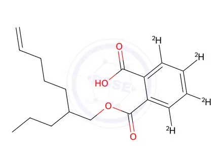 Chemical structure of 2-(((2-Propylhept-6-en-1-yl)oxy)carbonyl)benzoic Acid-d4