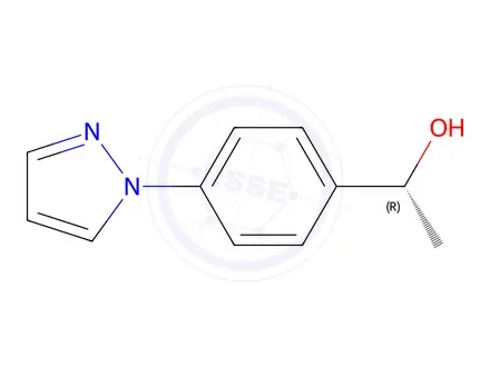 Chemical structure of (R)-1-(4-(1h-Pyrazol-1-yl)phenyl)ethan-1-ol