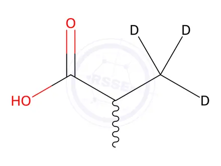 Chemical structure of 2-Methyl-propanoic-3,3,3-d3 Acid