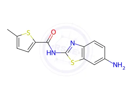 Chemical structure of N-(6-Amino-1,3-benzothiazol-2-yl)-5-methylthiophene-2-carboxamide