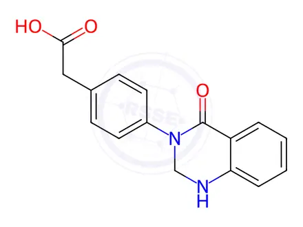 Chemical structure of 2-(4-(4-Oxo-1,2-dihydroquinazolin-3(4H)-yl)phenyl)acetic acid