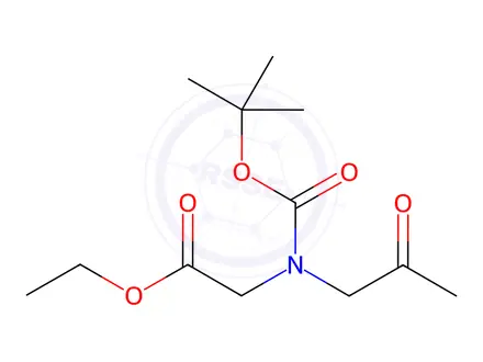 Chemical structure of Glycine, N-[(1,1-dimethylethoxy)carbonyl]-N-(2-oxopropyl)-, ethyl ester