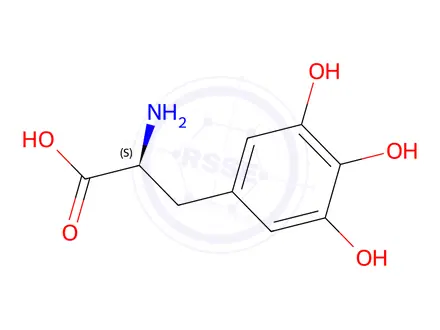 Chemical structure of 3,4,5-Trihydroxyphenylalanine