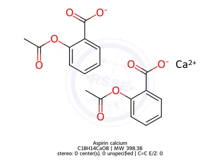Chemical structure of Aspirin calcium