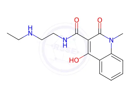 Chemical structure of N-(2-(Ethylamino)ethyl)-4-hydroxy-1-methyl-2-oxo-1,2-dihydroquinoline-3-carboxamide