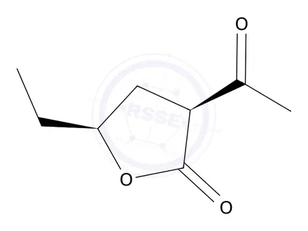 Chemical structure of (3S,5S)-3-Acetyl-5-ethyldihydrofuran-2(3H)-one