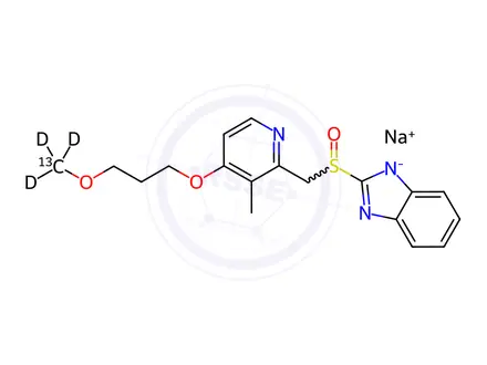 Chemical structure of RABEPRAZOLE SODIUM 13C D3