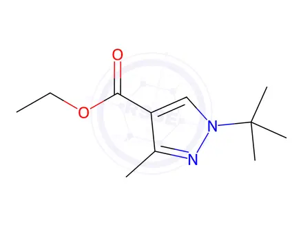 Chemical structure of Ethyl 1-(tert-butyl)-3-methyl-1H-pyrazole-4-carboxylate