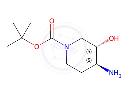 Chemical structure of tert-Butyl (3S,4S)-4-amino-3-hydroxypiperidine-1-carboxylate