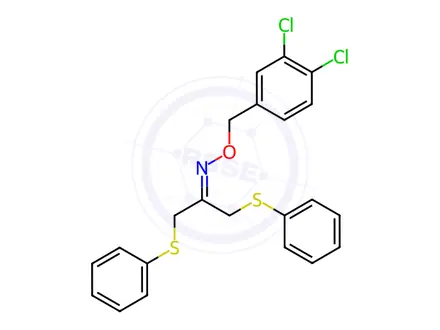 Chemical structure of 1,3-bis(phenylsulfanyl)acetone O-(3,4-dichlorobenzyl)oxime