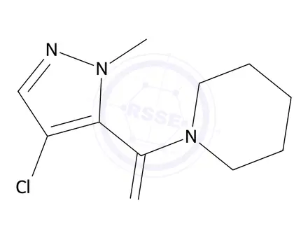 Chemical structure of 1-(4-Chloro-1-methyl-1h-pyrazole-5-carbonyl)piperidine