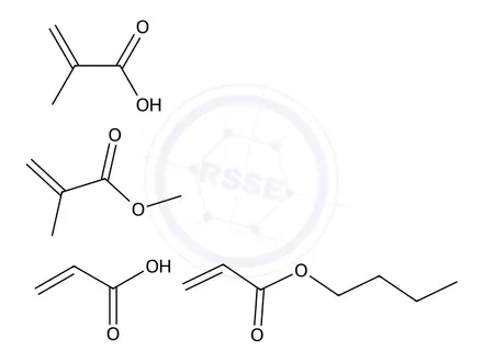 Chemical structure of 2-Propenoic acid, 2-methyl-, polymer with butyl 2-propenoate, methyl 2-methyl-2-propenoate and 2-propenoic acid
