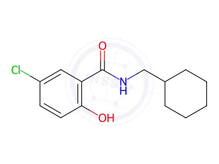 Chemical structure of Benzamide, 5-chloro-N-(cyclohexylmethyl)-2-hydroxy-