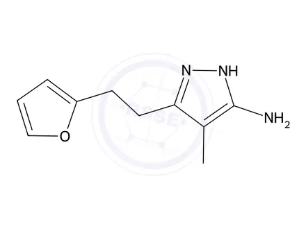 Chemical structure of 3-(2-(Furan-2-yl)ethyl)-4-methyl-1h-pyrazol-5-amine