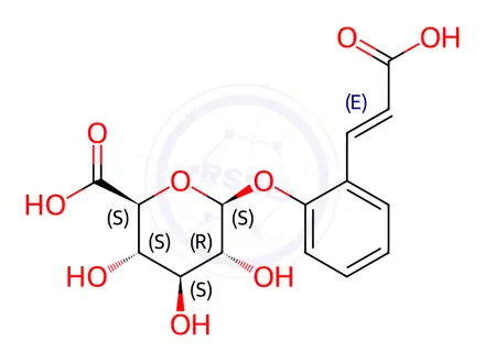 Chemical structure of o-Coumaric Acid 4-O-Beta-D-Glucuronide