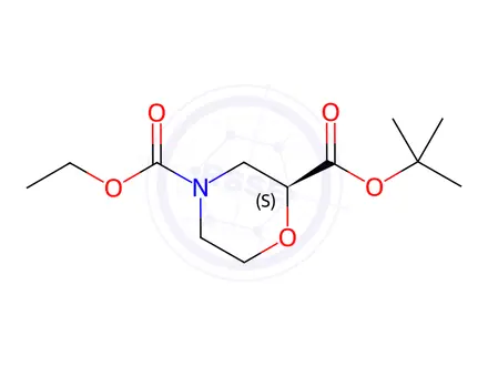 Chemical structure of (S)-Ethyl 4-Boc-morpholine-2-carboxylate