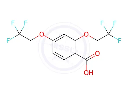 Chemical structure of 2,4-bis-(Trifluoro Ethoxy)Benzoic Acid